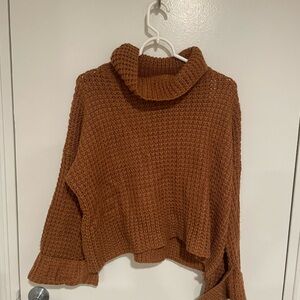Burnt orange sweater cropped